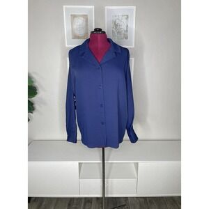 Wilfred Rondel Shirt Women's L Button Up Navy Marine Collared NWT